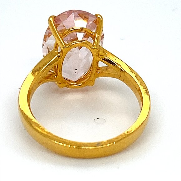 Morganite 6.29ct Solid 22K Yellow Gold Ring - Picture 4 of 6
